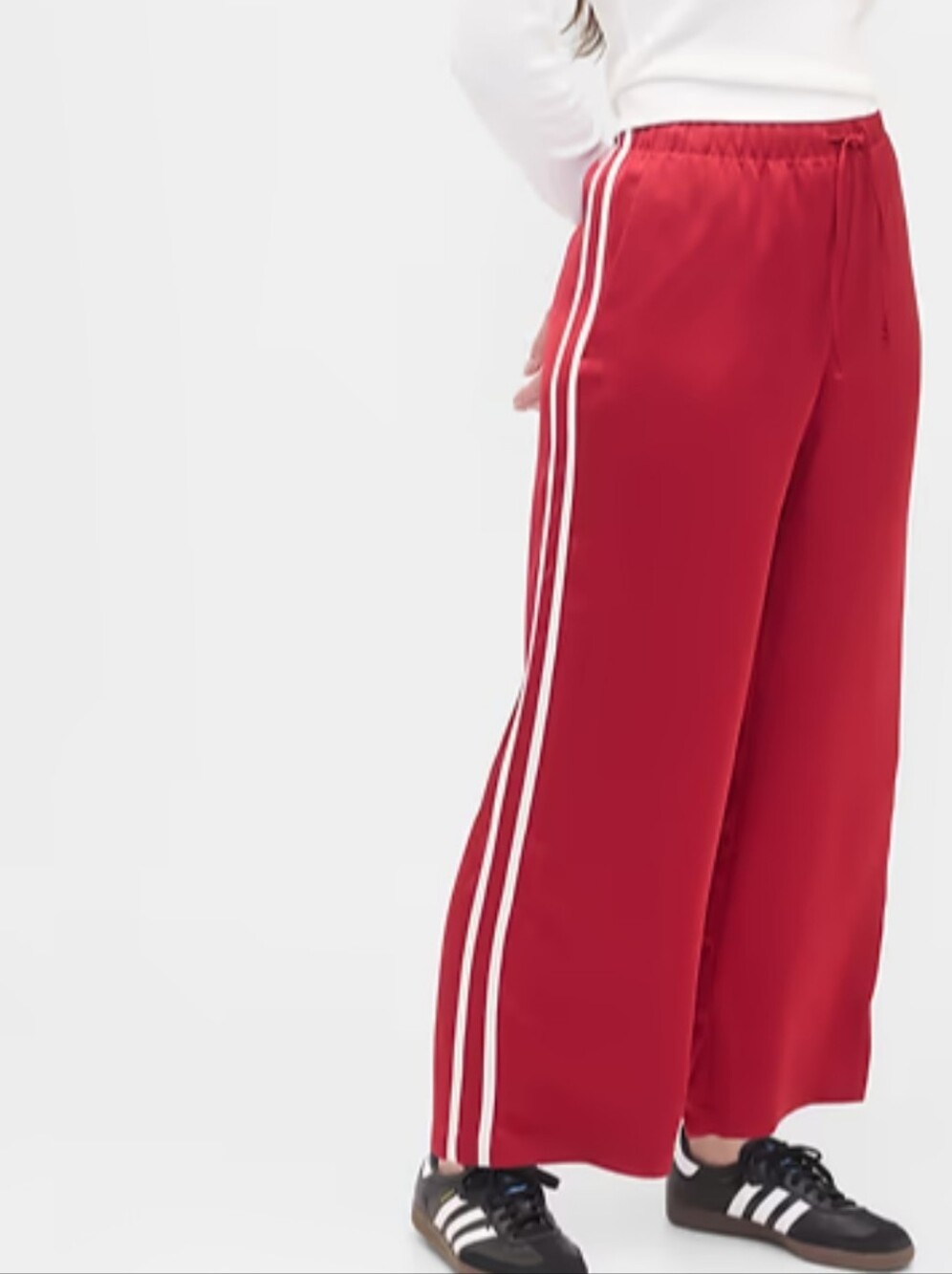 NWT Gap Drawstring Relaxed Red Satin Pants XL